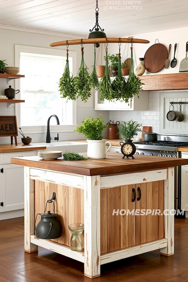 Herb Drying in Vintage Cooking Space