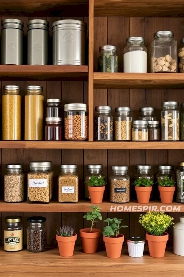 Herb Pots and Spice Jars in Farmhouse