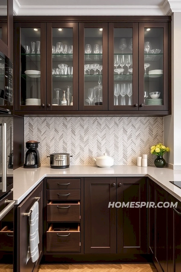 Herringbone Backsplash in a Stylish Kitchen