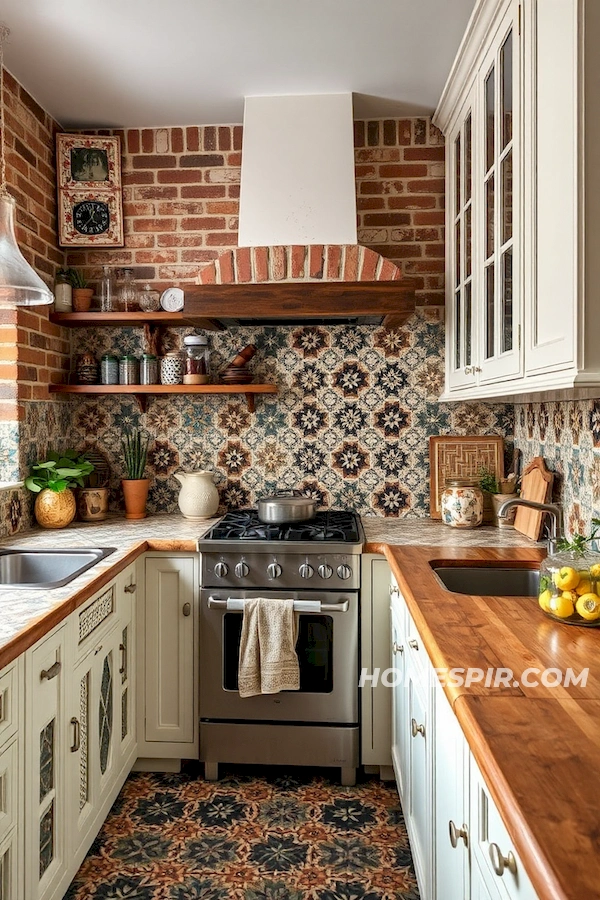 Hexagonal Spanish Tiles for Boho Focal Point