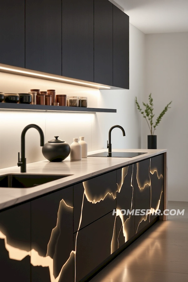 Illuminated Minimalist Kitchen Surfaces