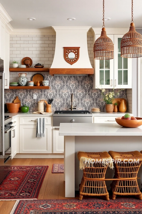 Indian Paisley Backsplash for Exotic Feel