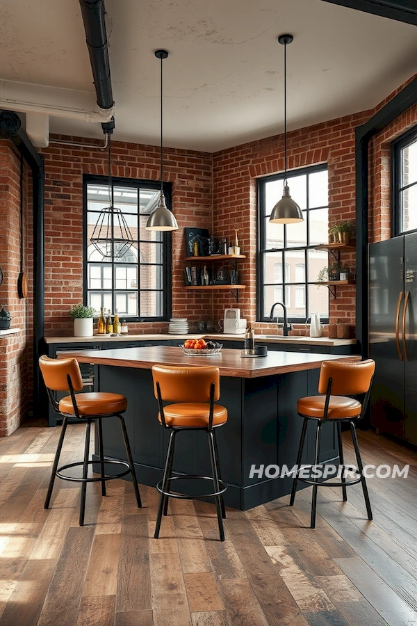 Industrial Elements Meet Cozy Warmth in Kitchen