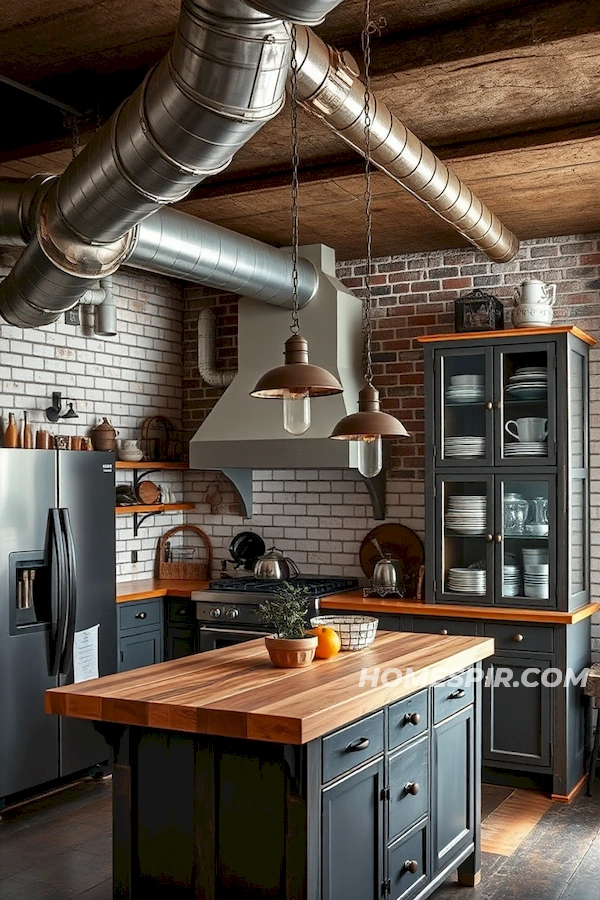 Industrial Elements with Vintage Charm in Kitchens