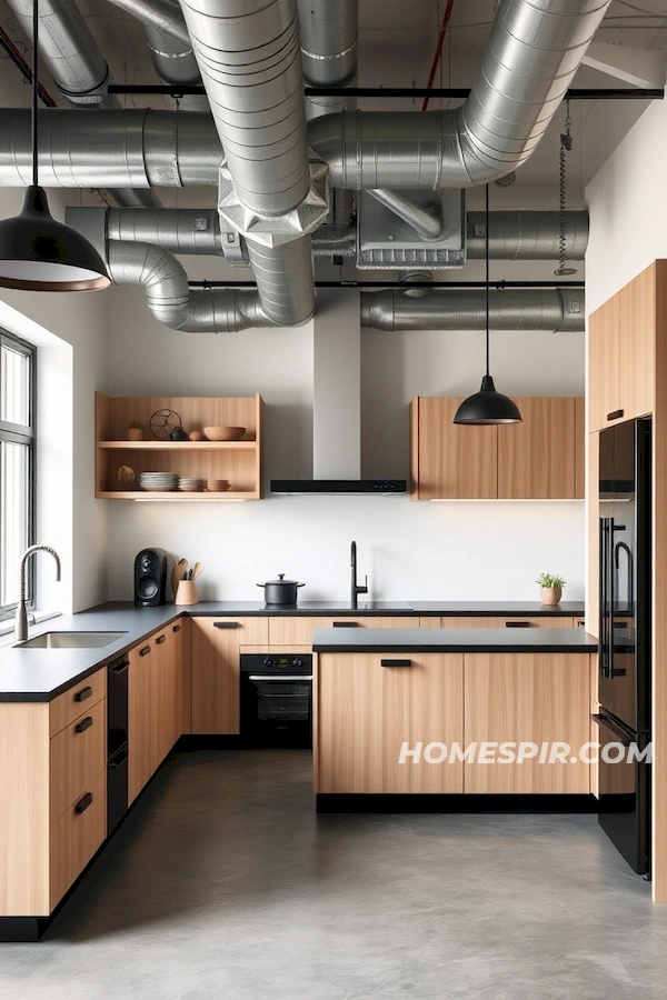 Industrial Twist in Minimalist Kitchen Design