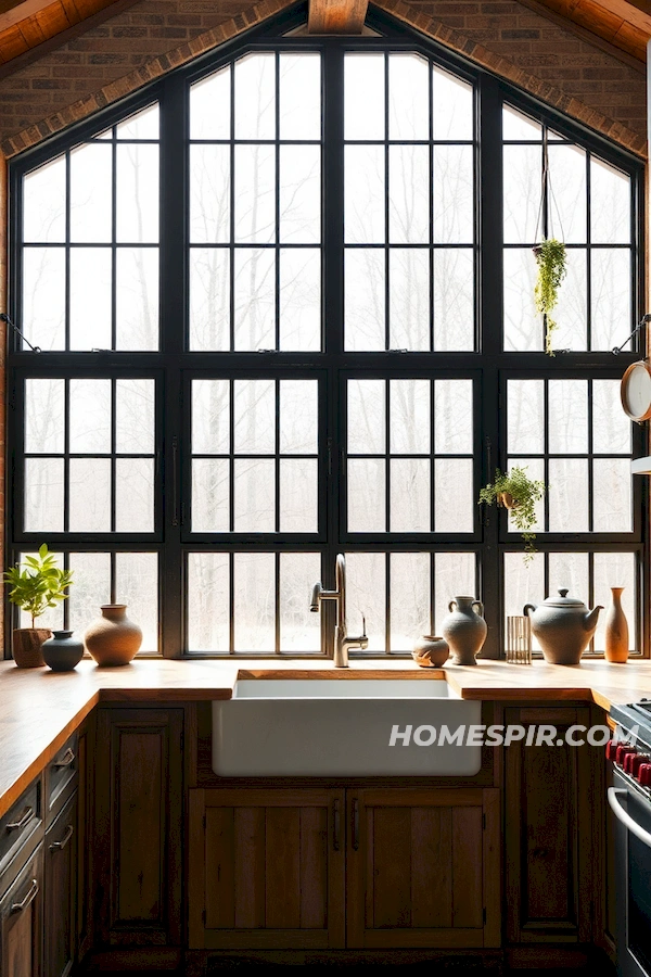 Industrial Windows Bathing Farmhouse Kitchen