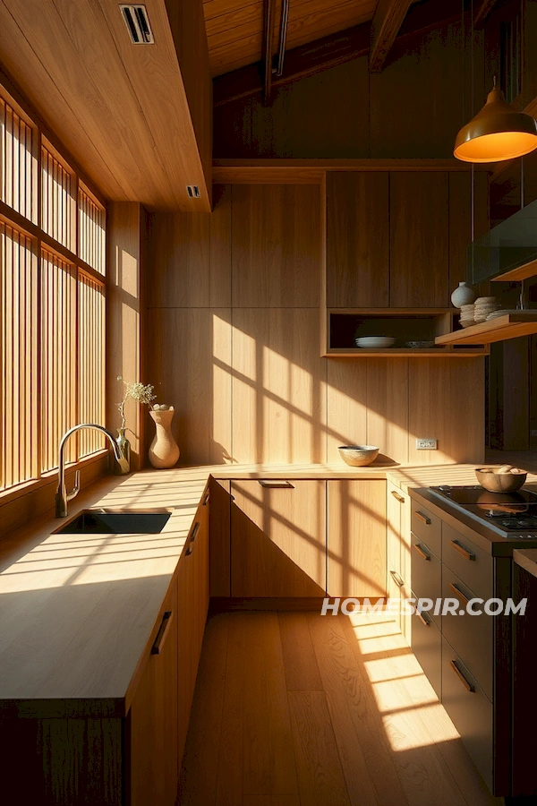 Innovative Wooden Joinery in Japanese Kitchen