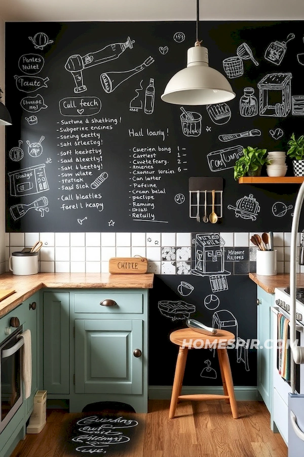 Interactive Chalkboard Wall in Shabby Chic Space