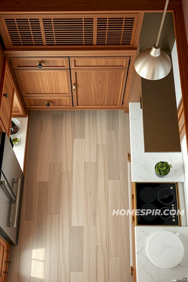 Inviting Japanese Kitchen with Marble and Steel