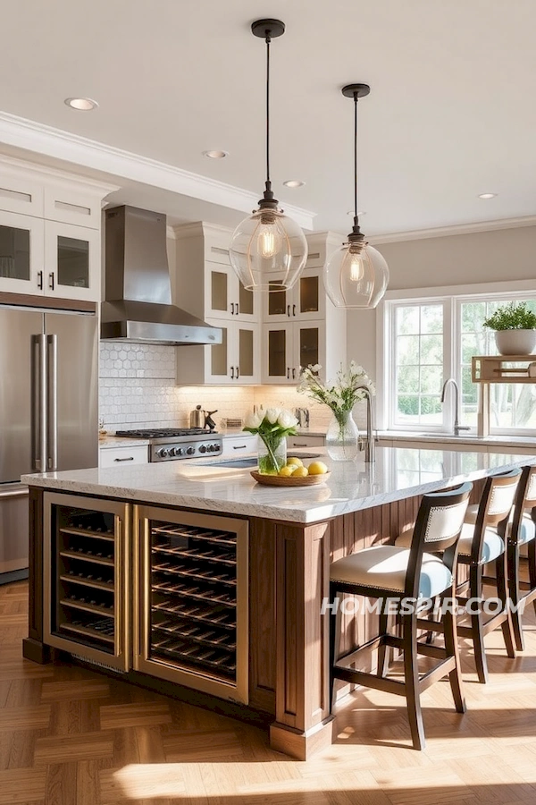 Inviting Kitchen Islands with Built-In Functions