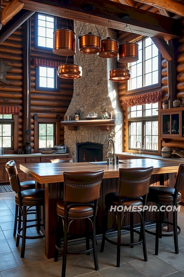 Inviting Kitchen with Reclaimed Wood Bar