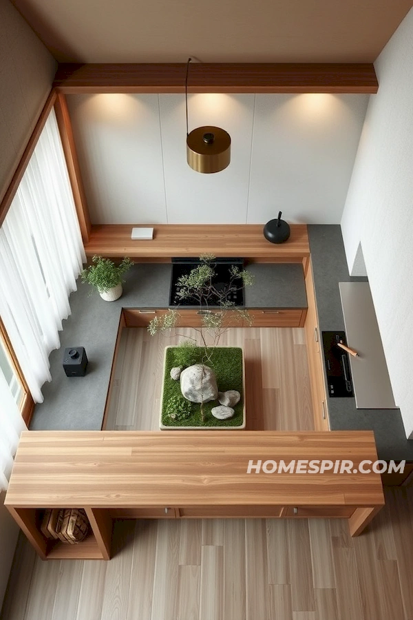 Japanese Kitchen Minimalism with Natural Stone Focus