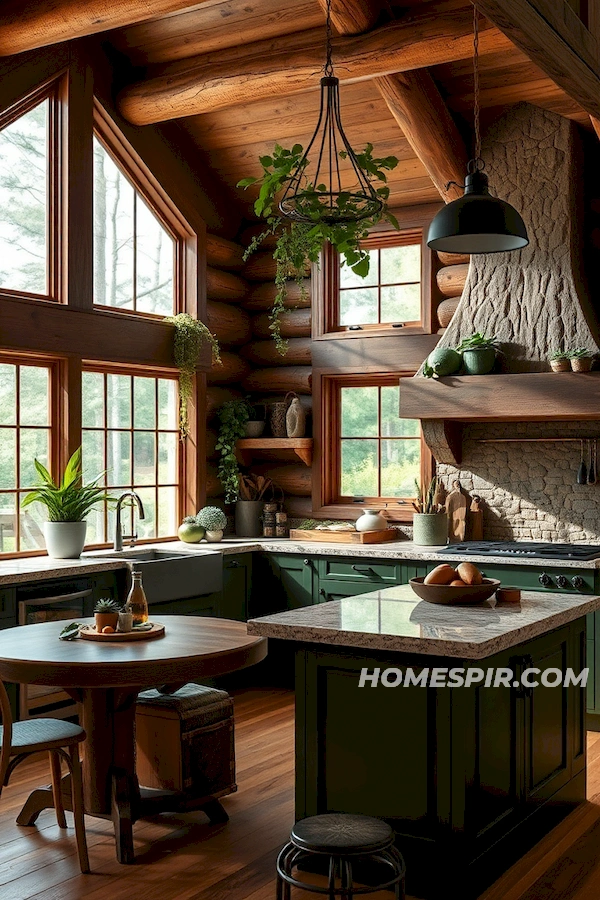 Leafy and Wooden Textures Transform Kitchen