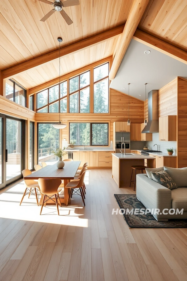 Light-Filled Open Concept Log Kitchen