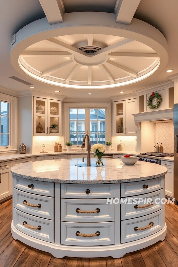 Lighthouse-Inspired Circular Kitchen Layout