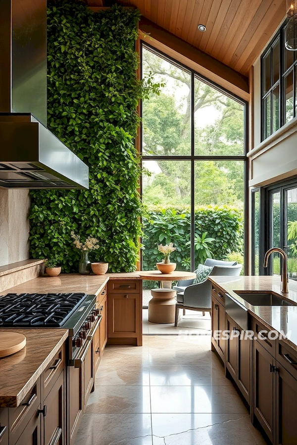 Living Green Wall in High-End Kitchens