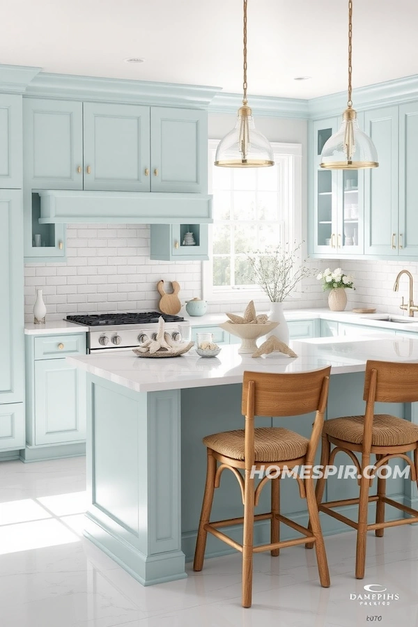 Luminous Coastal Blue Kitchen Elegance