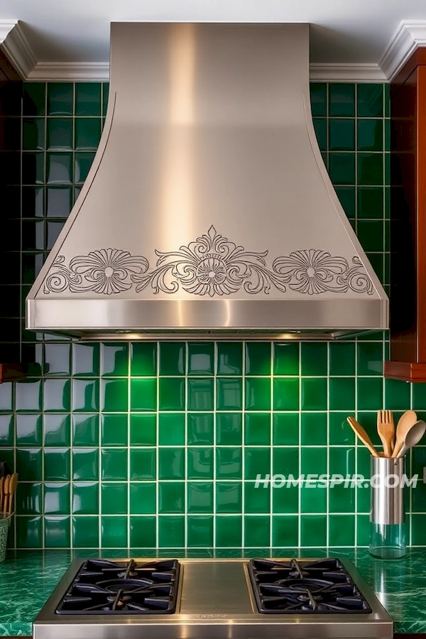 Luxurious Art Deco Kitchen with Emerald Tones