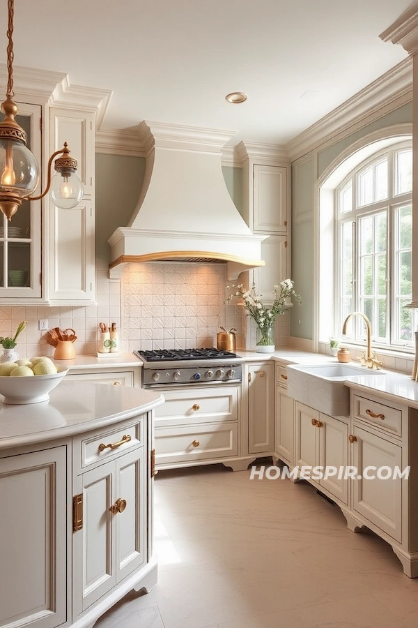 Luxurious French Kitchen with Gold Accents