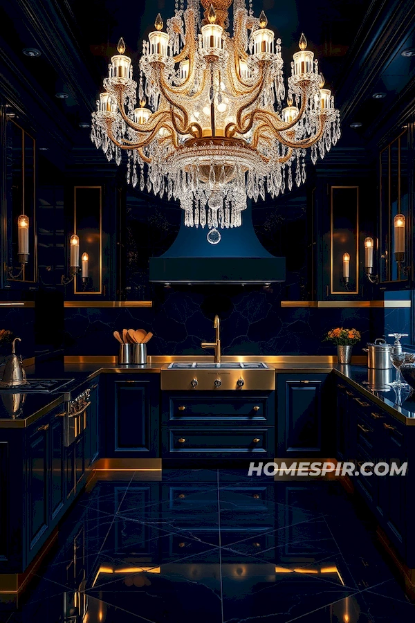 Luxury Art Deco Kitchen with Gold Accents