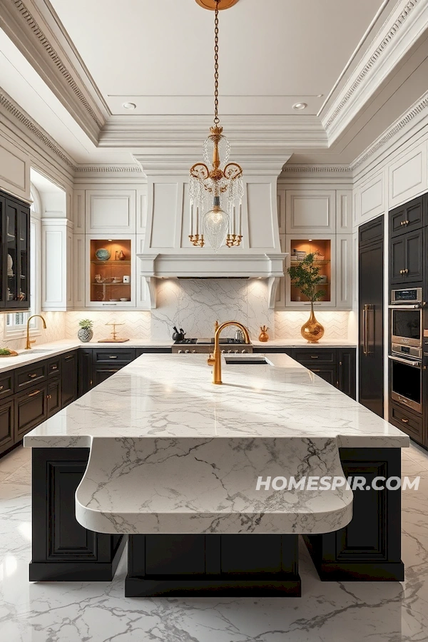 Luxury Kitchen with Classic Molding and Modern Flair