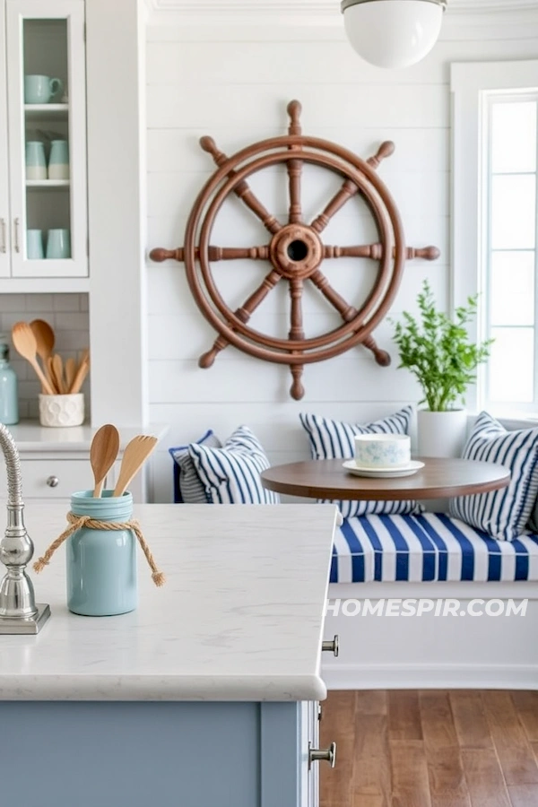 Marble Counter Kitchen with Sea Calmness