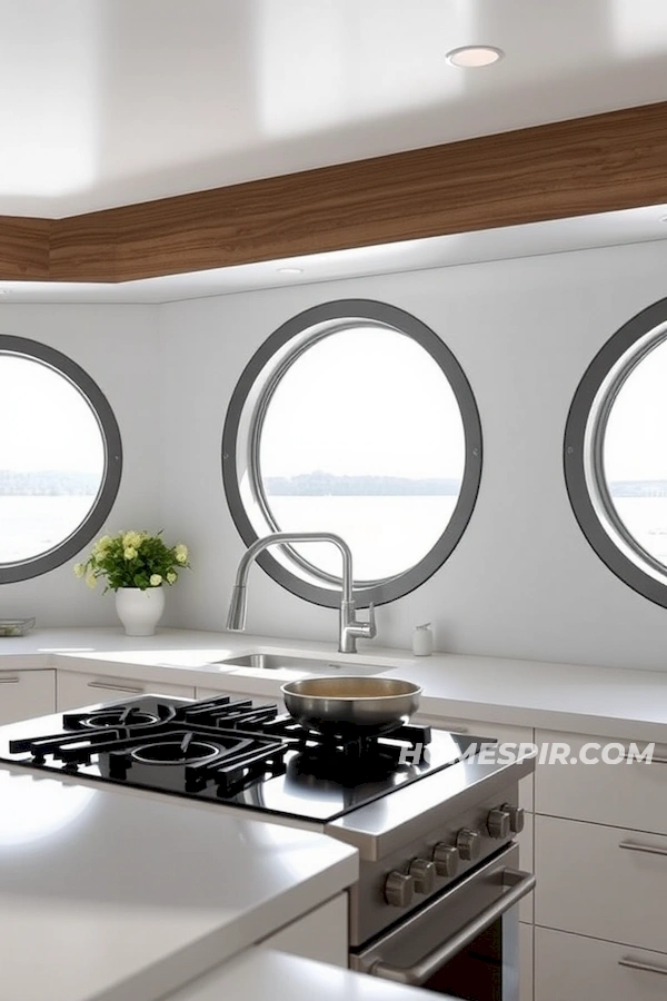 Marine Inspired Porthole Window Kitchen Design