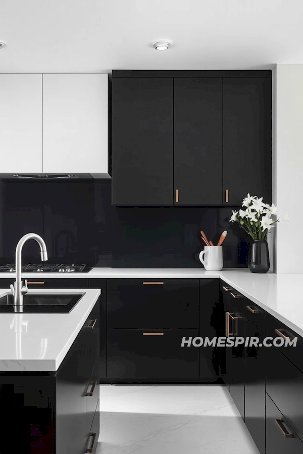 Matte Black Minimalist Kitchen Design