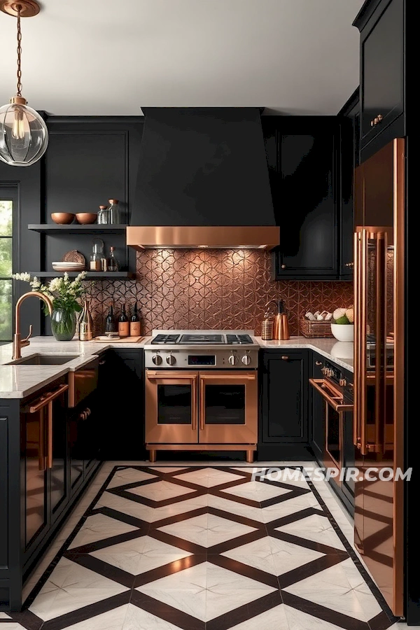 Matte Charcoal and Copper Kitchen Style