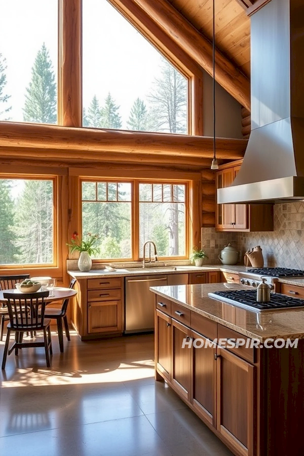 Maximize Natural Light in Log Home Kitchen