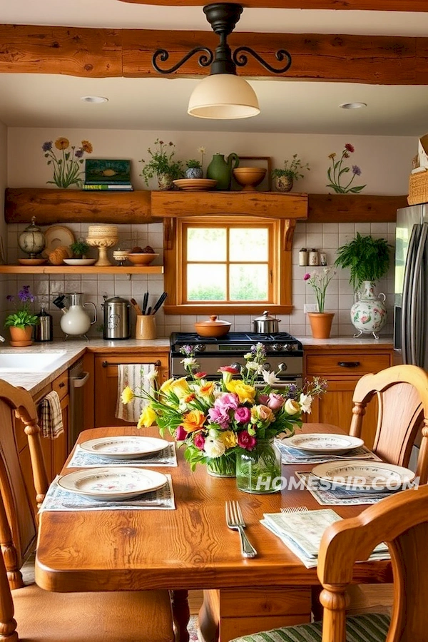 Meadow Inspired Decor in Rustic Kitchen