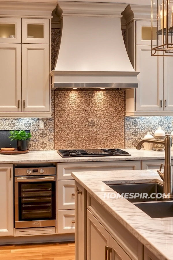 Metallic Tile Backsplashes in Elegant Kitchens