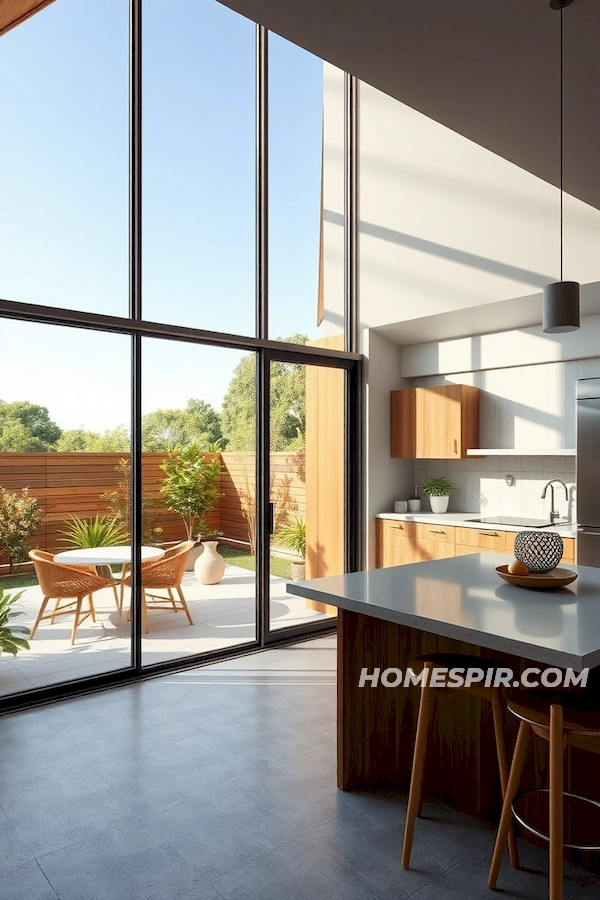 Mid-Century Kitchen with Patio Access