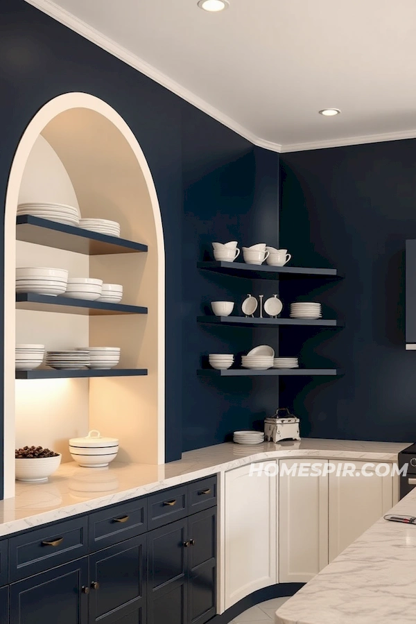 Midnight Blue Alcove Shelves