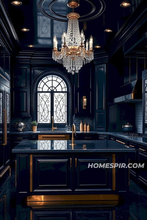 Midnight Blue Art Deco Kitchen Glamour