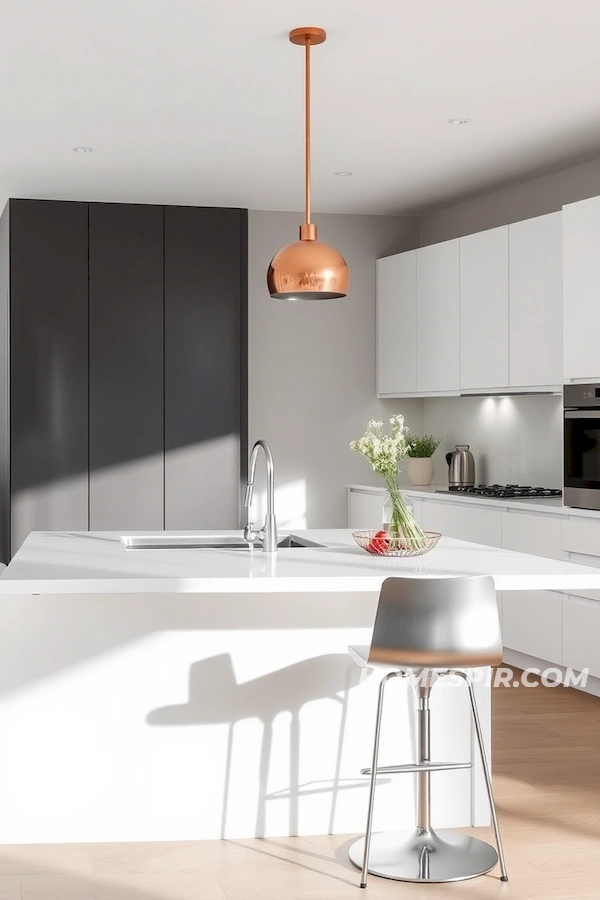 Minimalist Kitchen with Metallic Accents