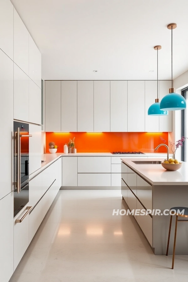 Minimalist Kitchen with Vibrant Design Elements