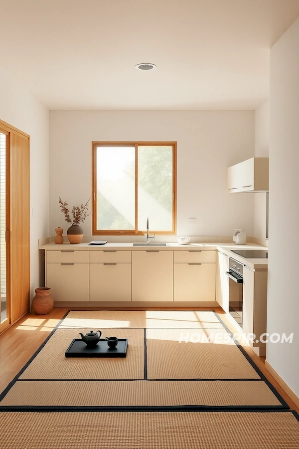 Minimalist Lines in Zen Studio Kitchen