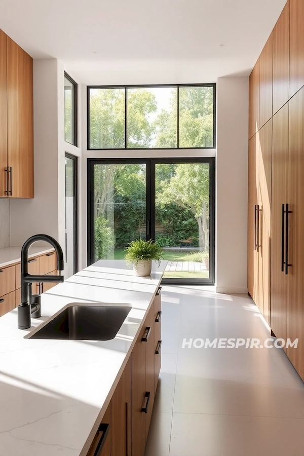 Minimalist White Marble Kitchen