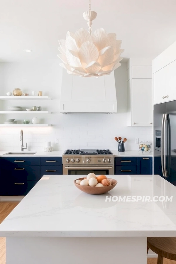 Minimalistic Nautical Elegance with Quartz Countertops