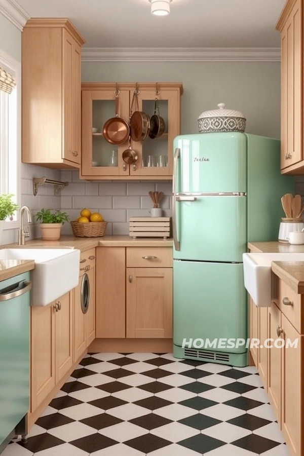 Mint Green Retro Kitchen Design Inspiration