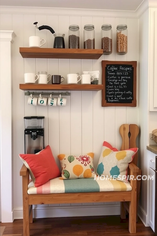 Mismatched Cushions in Cozy Coffee Area