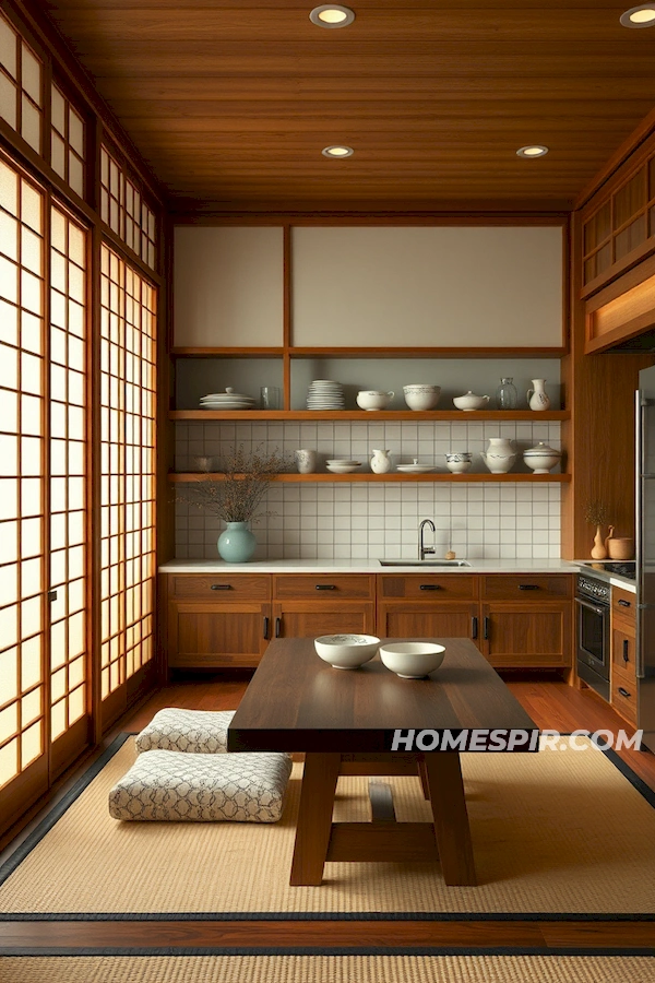 Mix of Traditional and Modern in Japanese Kitchen