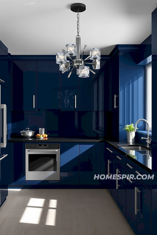 Modern Art Deco Kitchen with Chrome Details