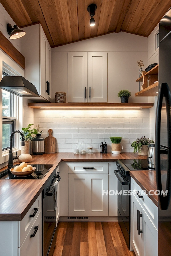 Modern Conveniences in Tiny Kitchen Layout