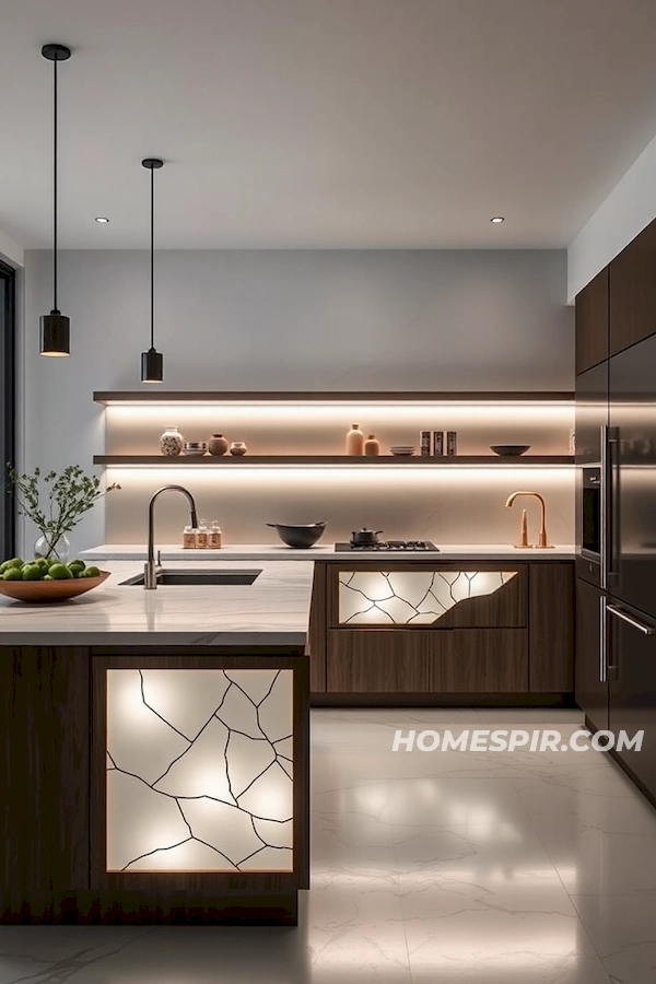 Modern Kitchen Art with LED Accents