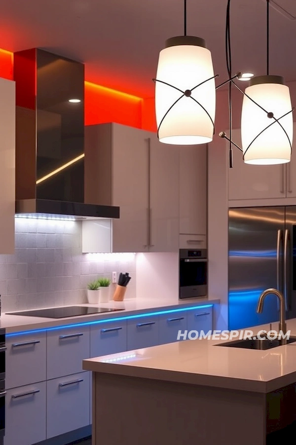 Modern Kitchen with Avant-Garde Lighting