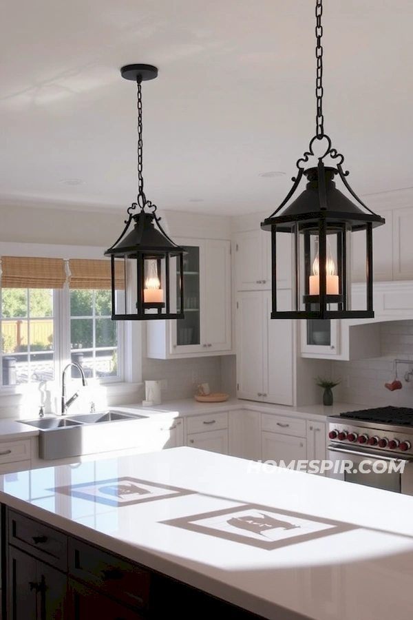 Modern Kitchen with Nautical Pendant Lights