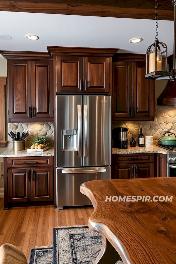 Modern Stone Elements in Rustic Kitchen