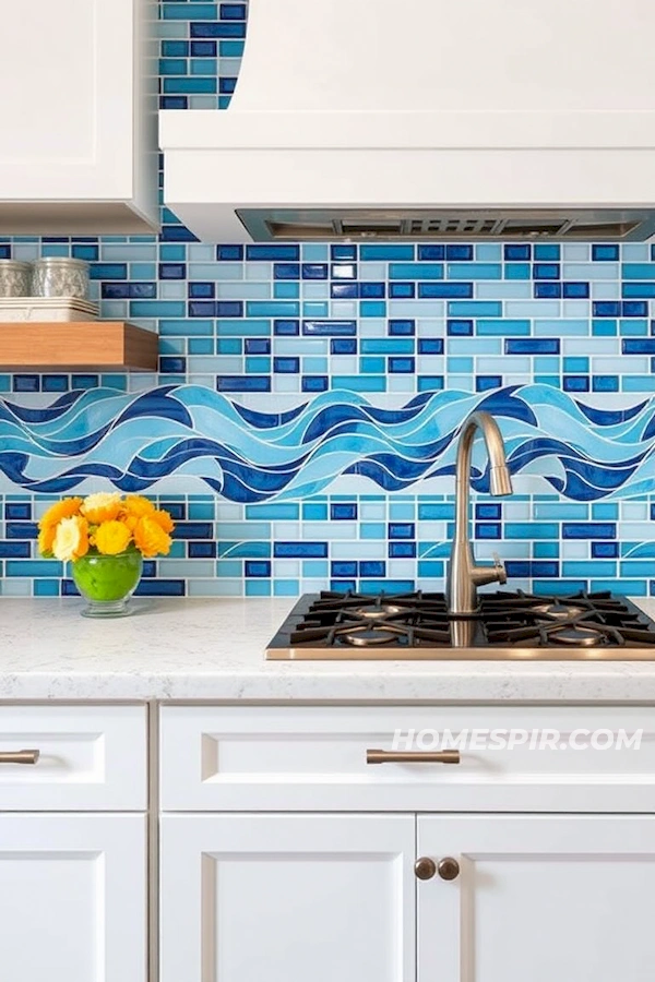 Modern Surf House Vibrant Color Wall Kitchen Design